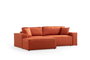 Atelier Del Sofa Sofá Cama Esquinero Corner Left Naranja Terciopelo Sofá Cama Modular 206x145cm